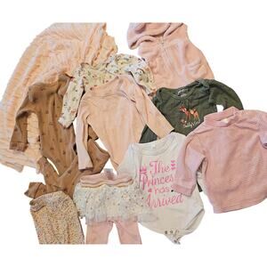3 - 6 month baby girl pink girly lot mixed brands pajama pants shirt etc